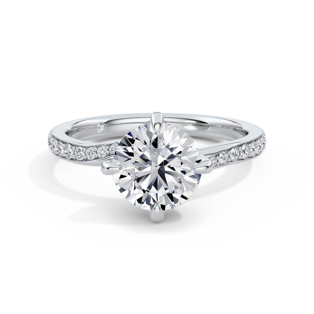 Wendy Platinum Round Diamond Band
