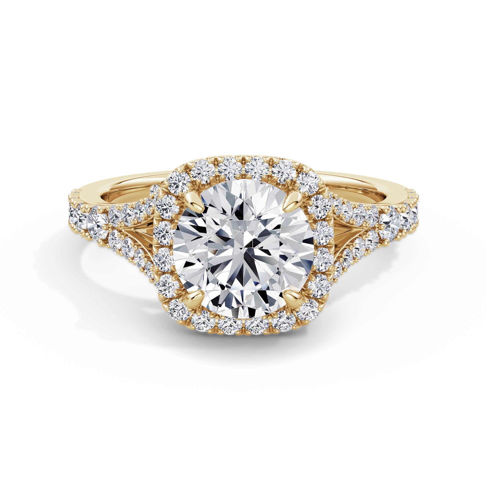 Wendy 18k Yellow Gold Round Halo
