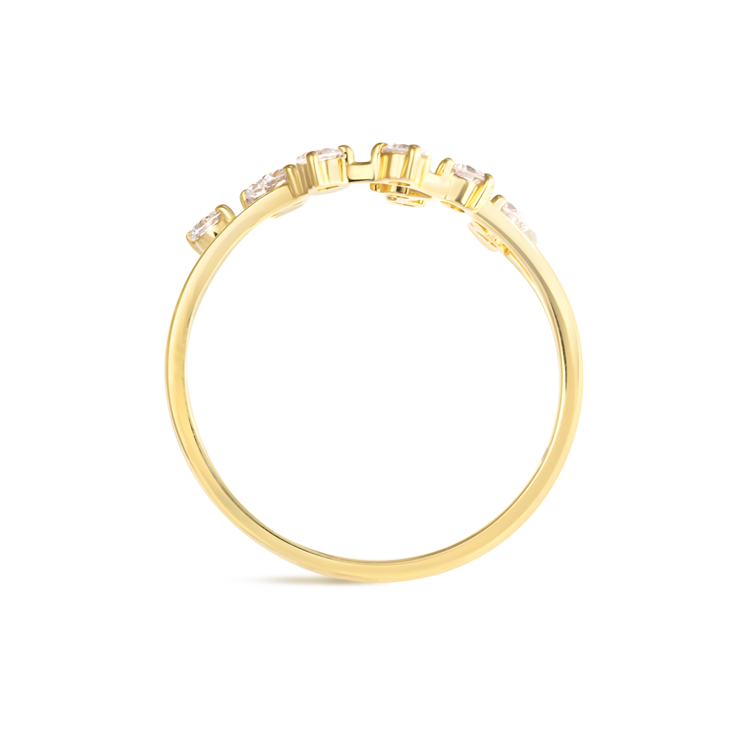 Aquarius Constellation Lab-Grown Diamond Ring Yellow Gold