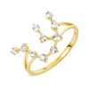Aquarius Constellation Lab-Grown Diamond Ring Yellow Gold