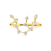 Aquarius Constellation Lab-Grown Diamond Ring Yellow Gold