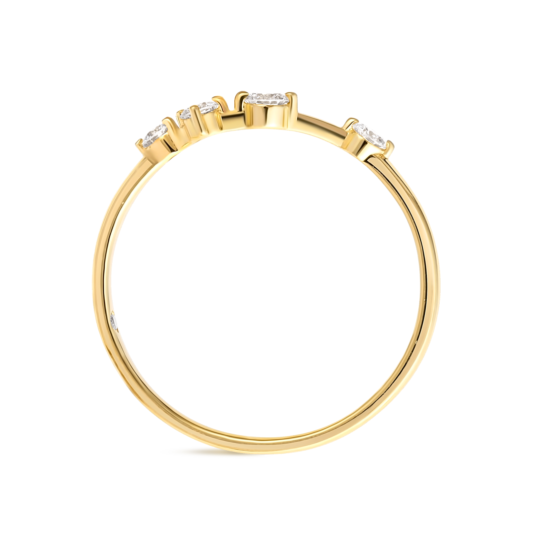 Aries Constellation Lab-Grown Diamond Ring Yellow Gold