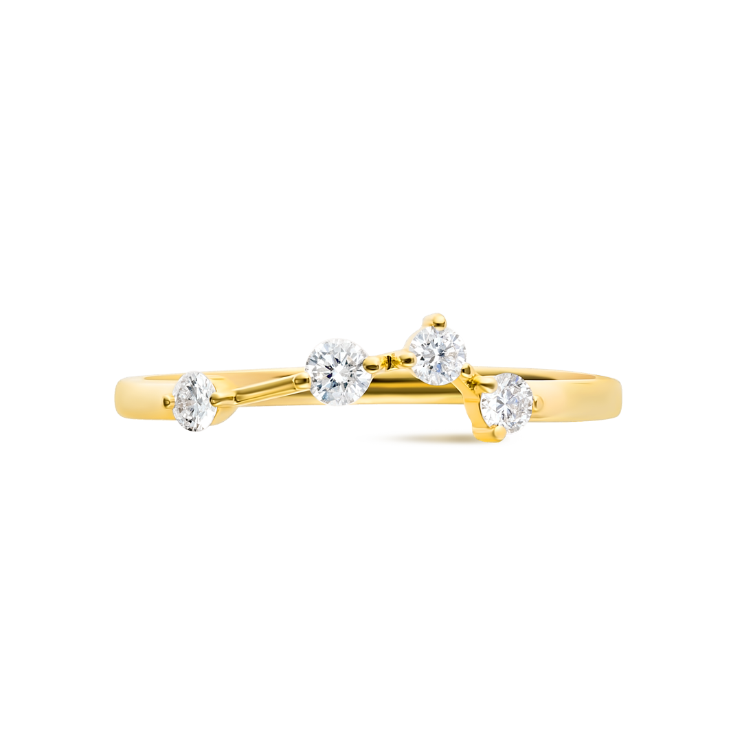 Aries Constellation Lab-Grown Diamond Ring Yellow Gold