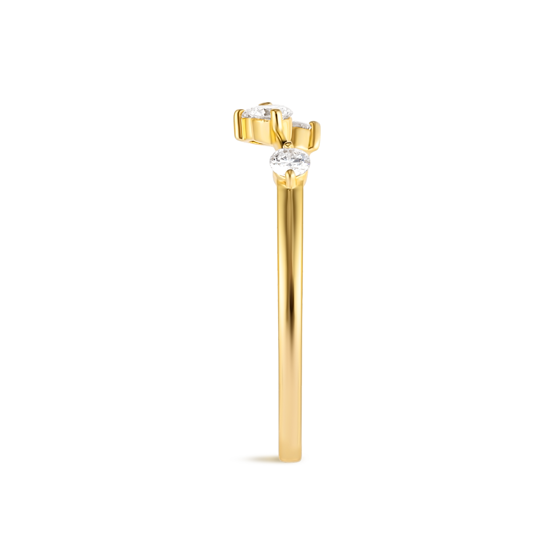 Aries Constellation Lab-Grown Diamond Ring Yellow Gold