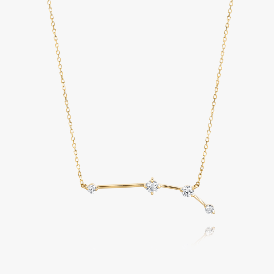 Aries Constellation Lab-Grown Diamond Pendant Yellow Gold