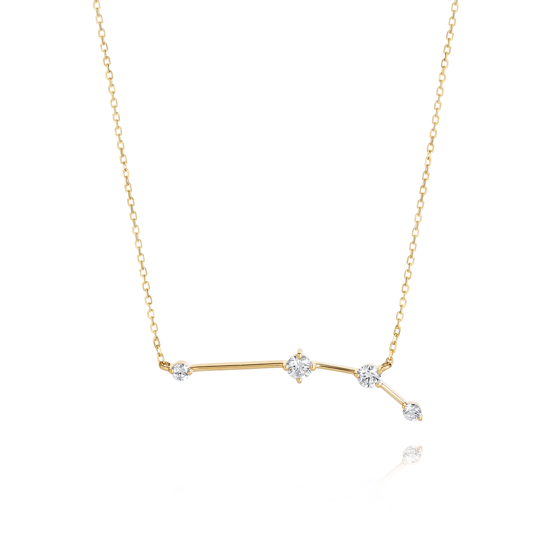 Aries Constellation Lab-Grown Diamond Pendant Yellow Gold