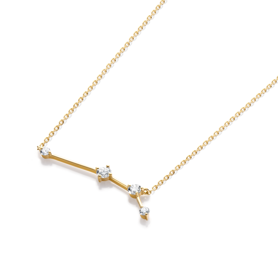 Aries Constellation Lab-Grown Diamond Pendant Yellow Gold