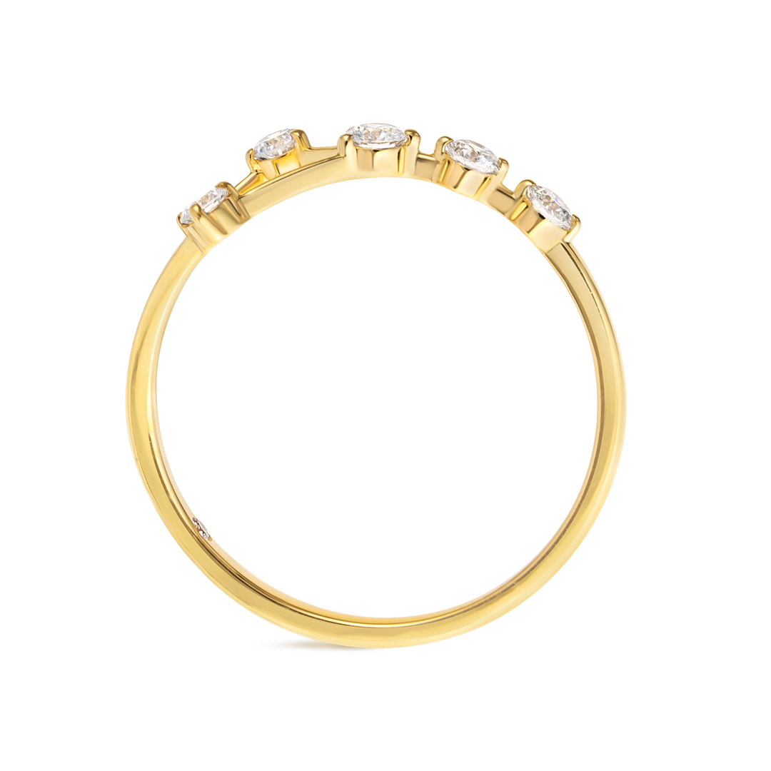 Cancer Constellation Lab-Grown Diamond Ring Yellow Gold