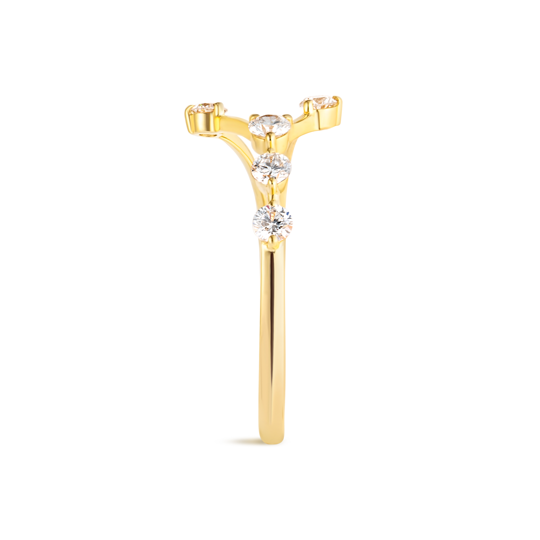 Cancer Constellation Lab-Grown Diamond Ring Yellow Gold
