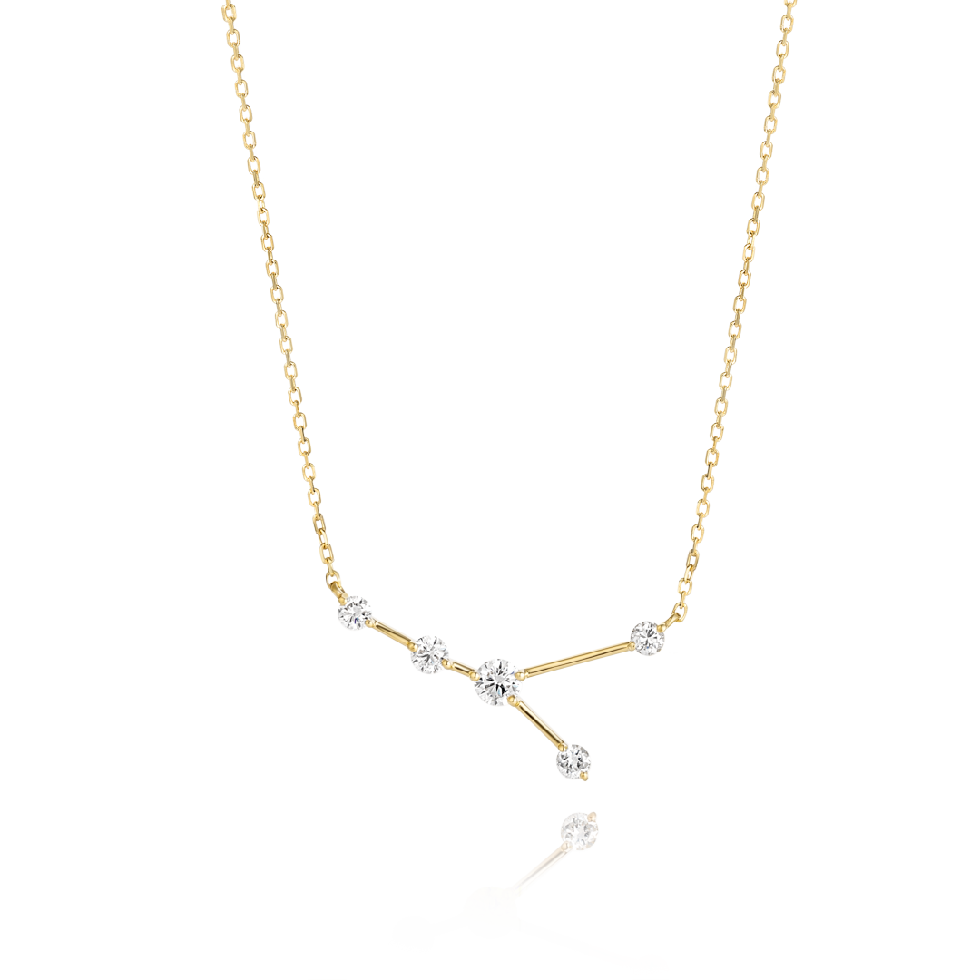 Cancer Constellation Lab-Grown Diamond Pendant Yellow Gold