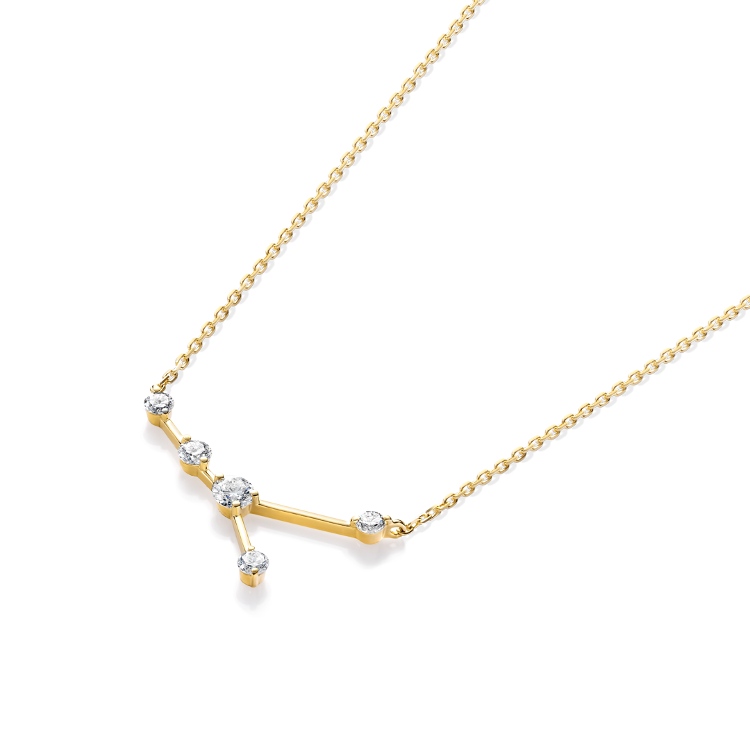 Cancer Constellation Lab-Grown Diamond Pendant Yellow Gold