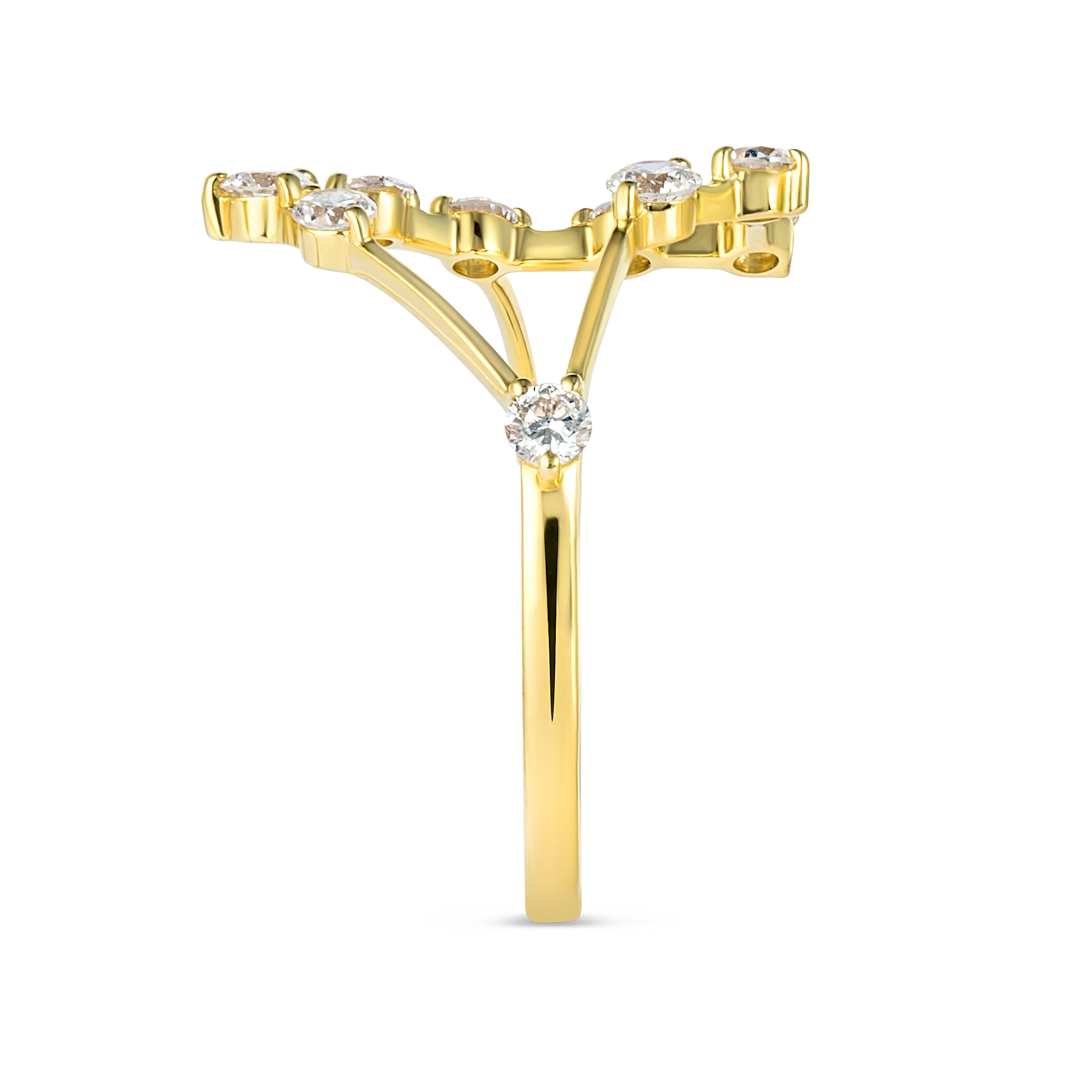 Capricorn Constellation Lab-Grown Diamond Ring Yellow Gold