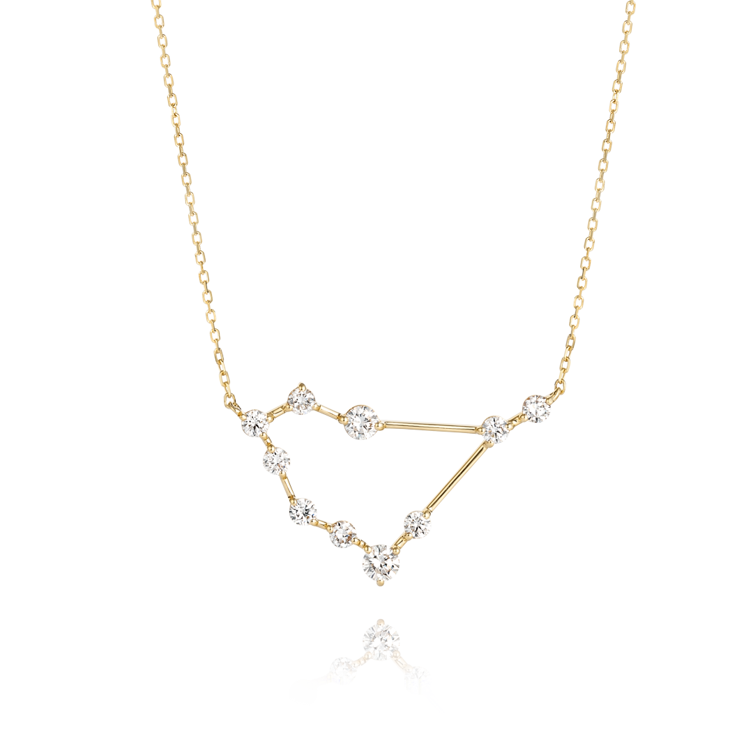 Capricorn Constellation Lab-Grown Diamond Pendant Yellow Gold