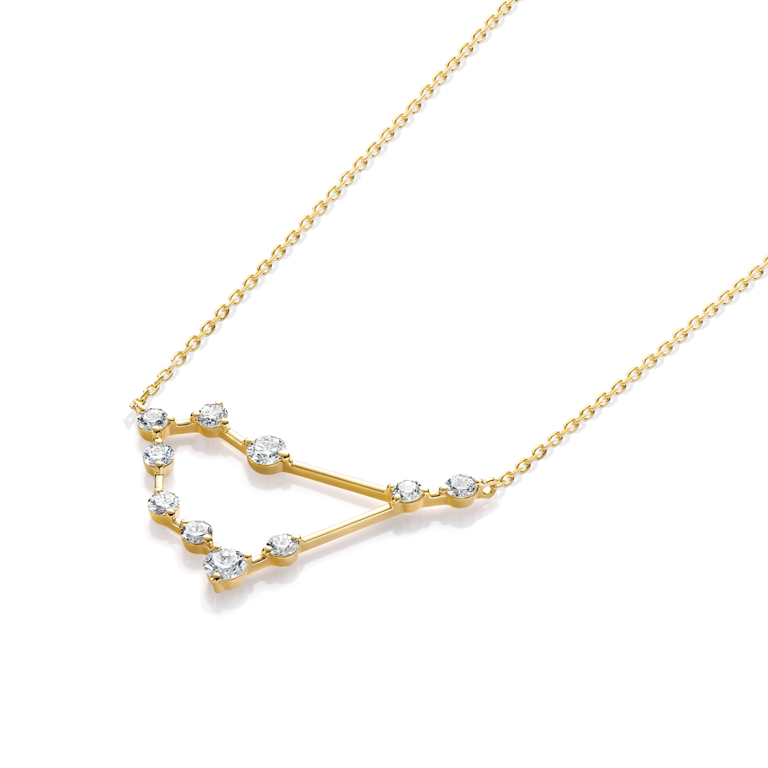 Capricorn Constellation Lab-Grown Diamond Pendant Yellow Gold