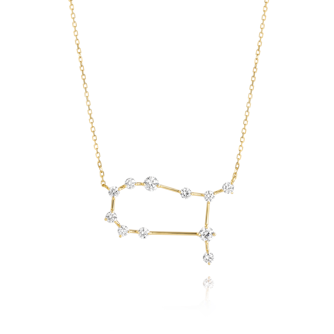 Gemini Constellation Lab-Grown Diamond Pendant Yellow Gold