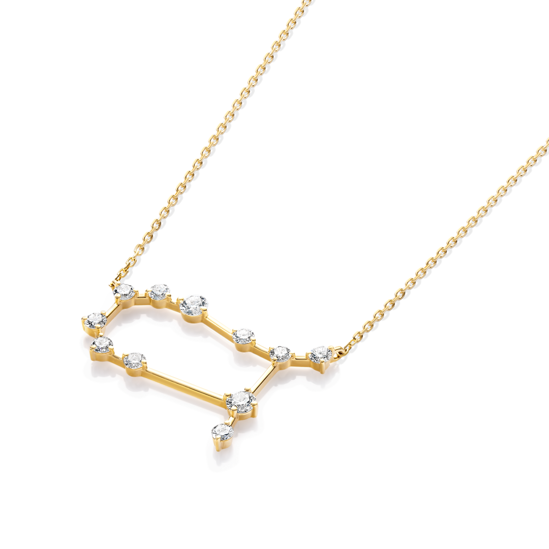 Gemini Constellation Lab-Grown Diamond Pendant Yellow Gold