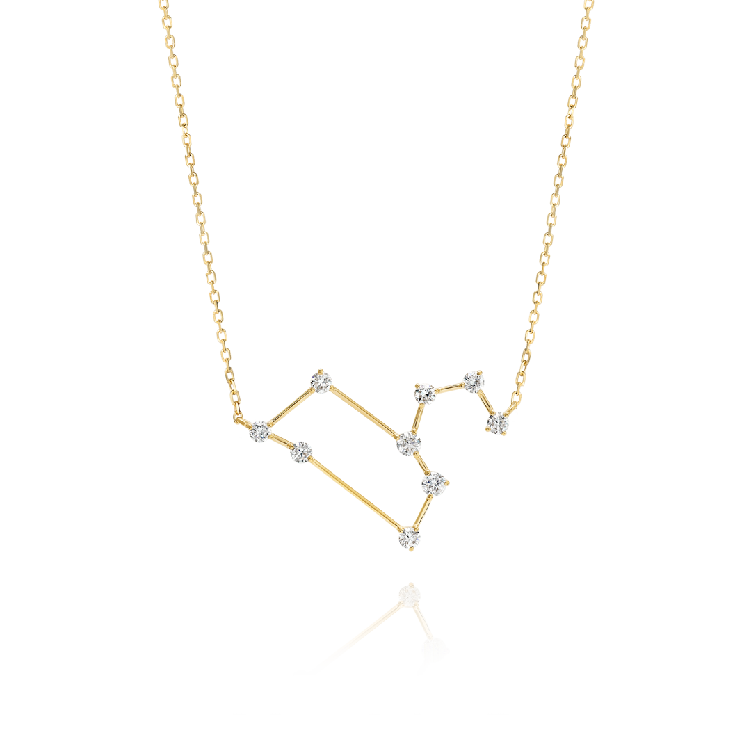 Leo Constellation Lab-Grown Diamond Pendant Yellow Gold