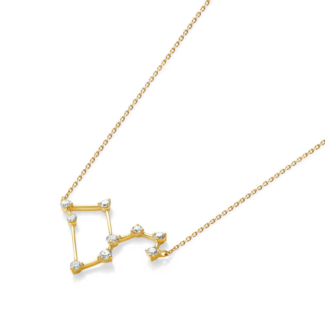 Leo Constellation Lab-Grown Diamond Pendant Yellow Gold
