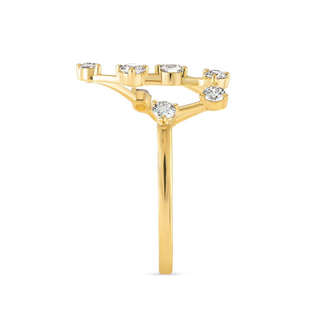 Leo Constellation Lab-Grown Diamond Ring Yellow Gold