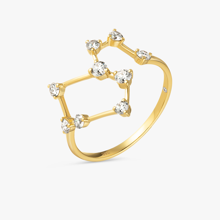 Leo Constellation Lab-Grown Diamond Ring Yellow Gold