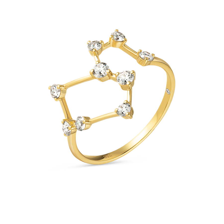 Leo Constellation Lab-Grown Diamond Ring Yellow Gold