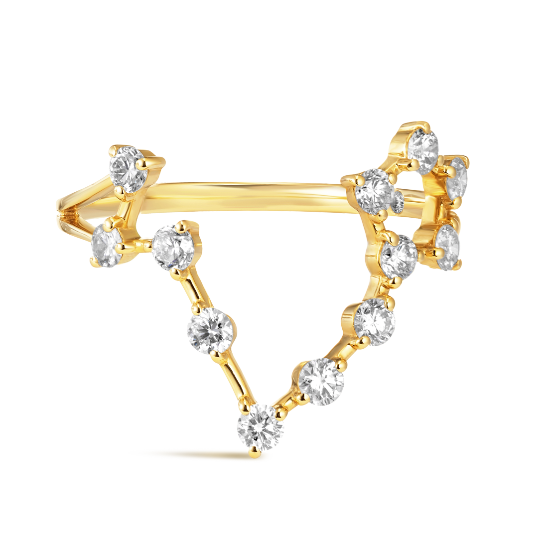 Pisces Constellation Lab-Grown Diamond Ring Yellow Gold