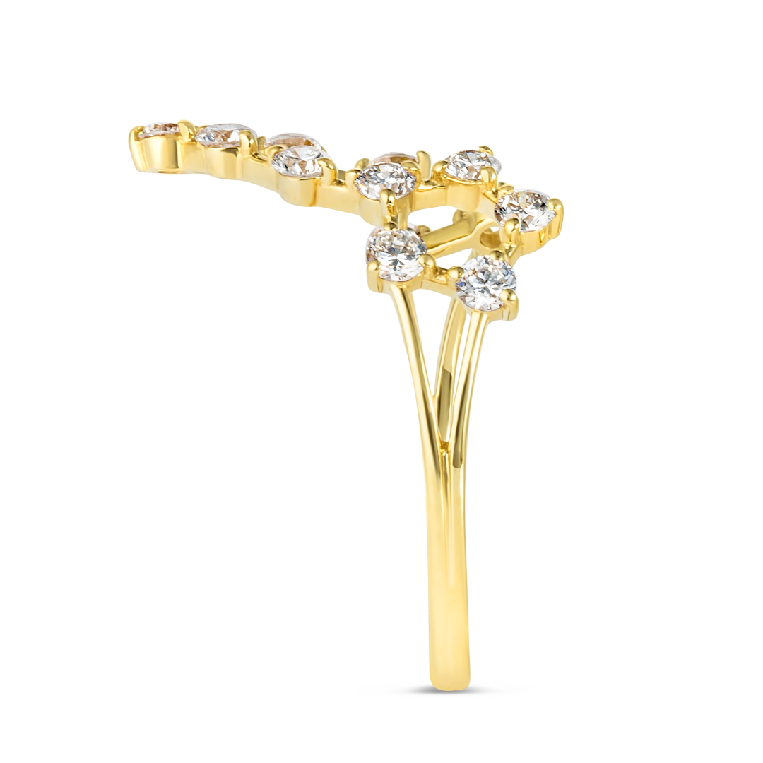 Pisces Constellation Lab-Grown Diamond Ring Yellow Gold