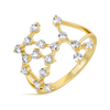 Sagittarius Constellation Lab-Grown Diamond Ring Yellow Gold