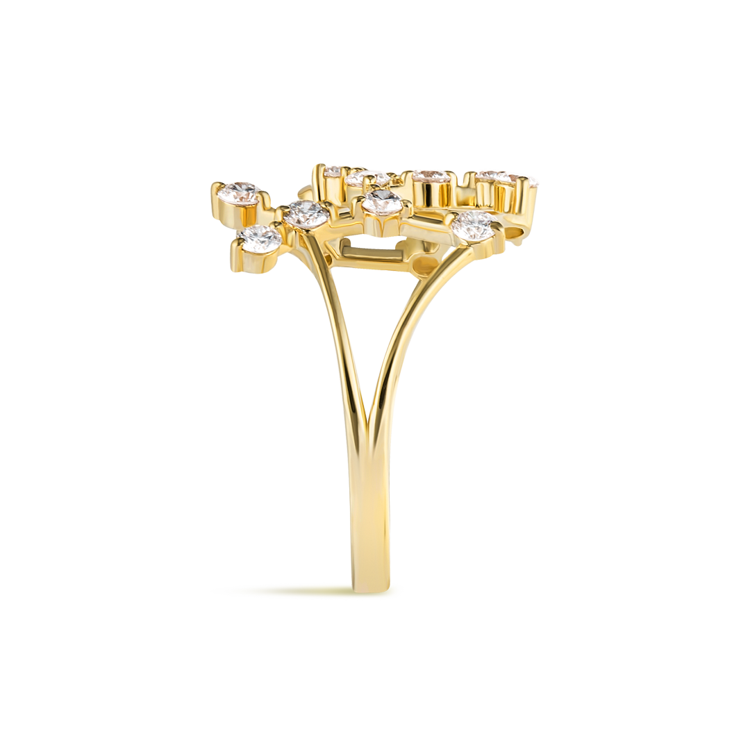 Sagittarius Constellation Lab-Grown Diamond Ring Yellow Gold