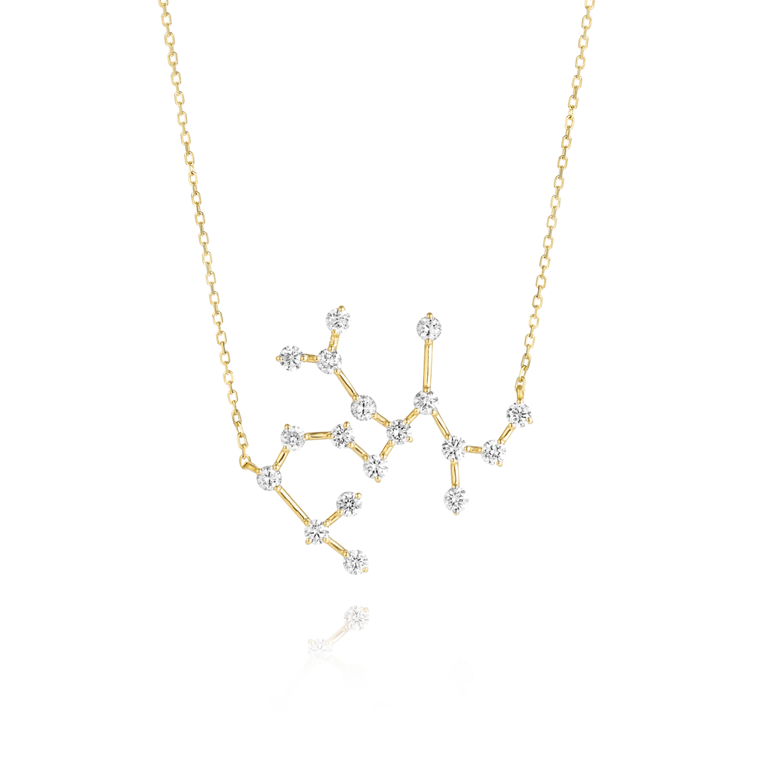 Sagittarius Constellation Lab-Grown Diamond Pendant Yellow Gold