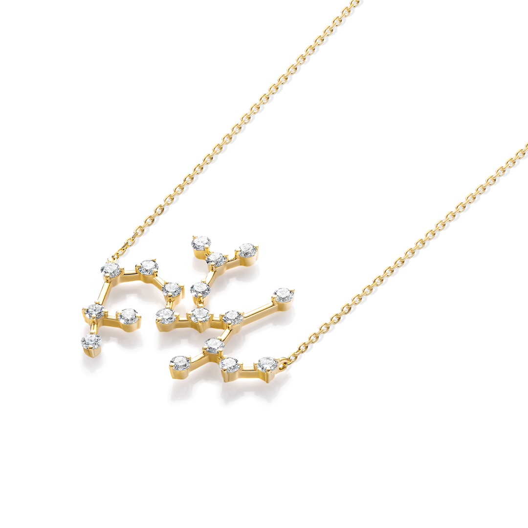 Sagittarius Constellation Lab-Grown Diamond Pendant Yellow Gold