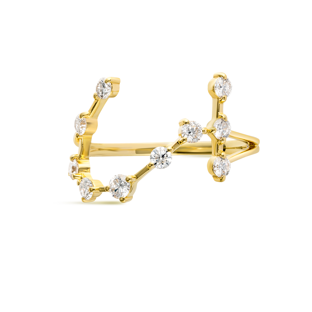 Scorpio Constellation Lab-Grown Diamond Ring Yellow Gold
