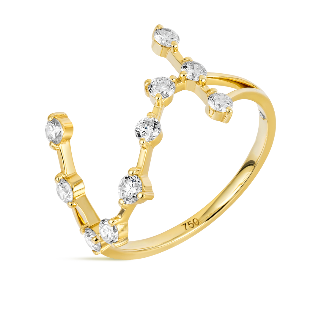 Scorpio Constellation Lab-Grown Diamond Ring Yellow Gold