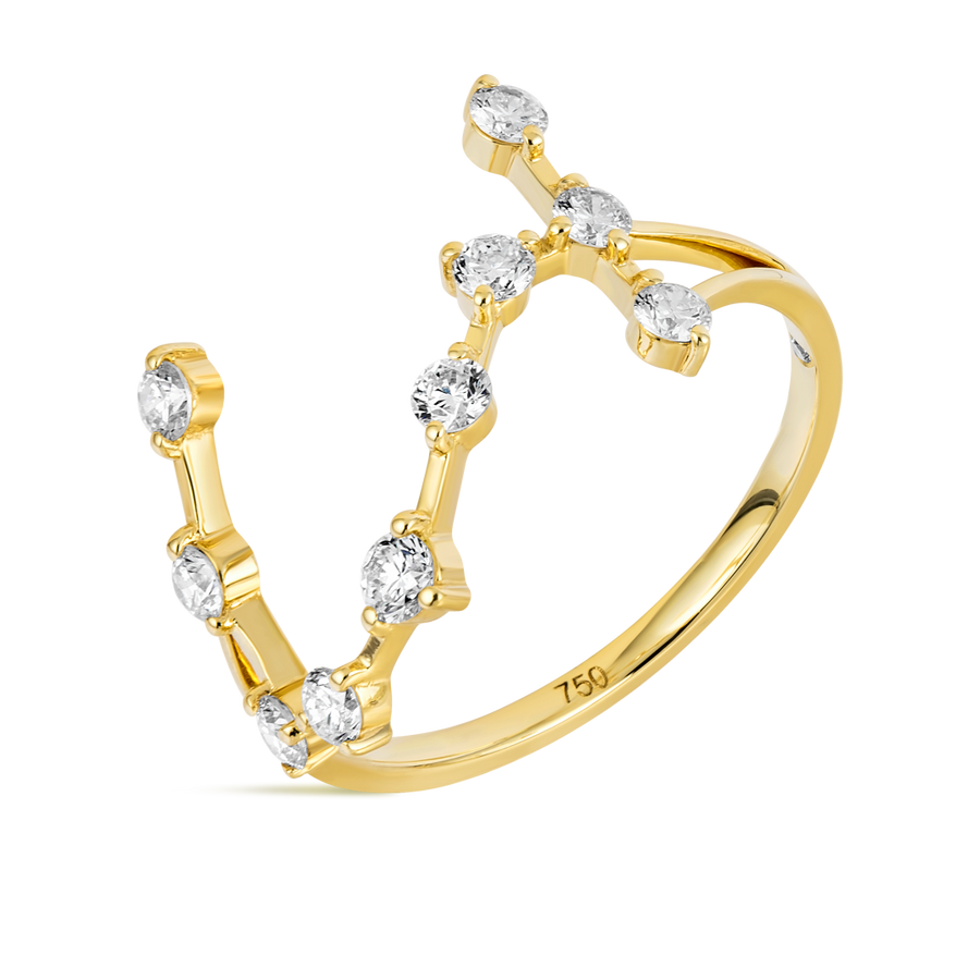 Scorpio Constellation Lab-Grown Diamond Ring Yellow Gold