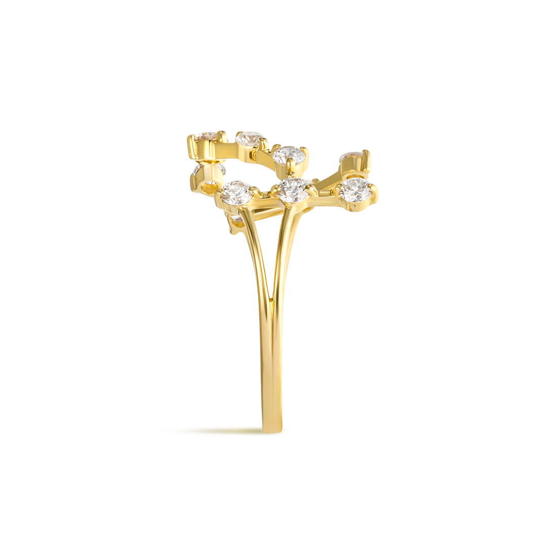 Scorpio Constellation Lab-Grown Diamond Ring Yellow Gold