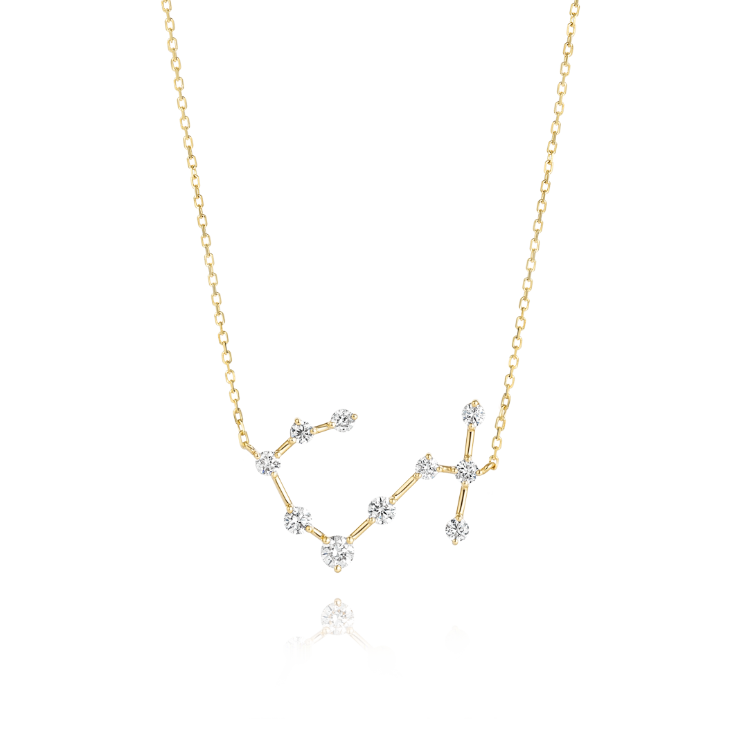 Scorpio Constellation Lab-Grown Diamond Pendant Yellow Gold
