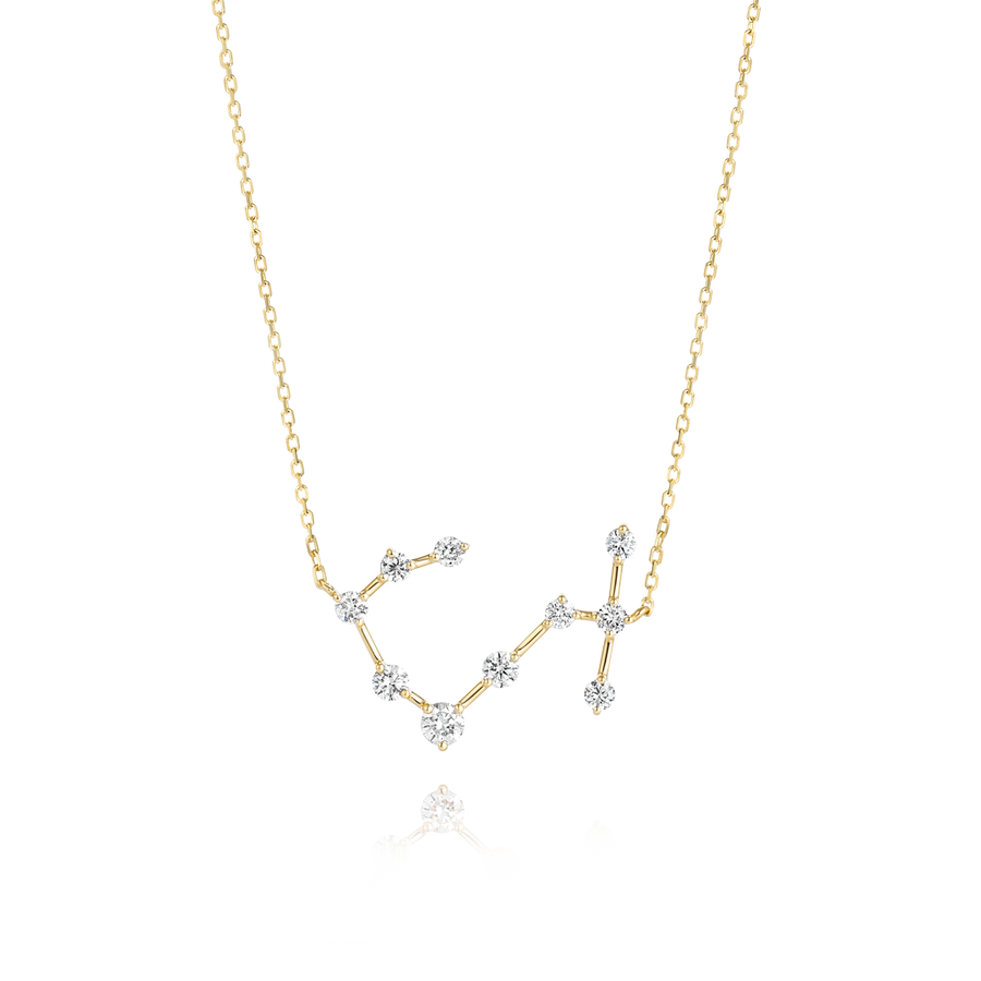 Scorpio Constellation Natural Diamond Pendant Yellow Gold