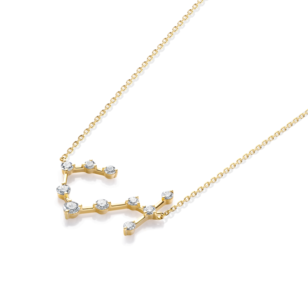 Scorpio Constellation Lab-Grown Diamond Pendant Yellow Gold