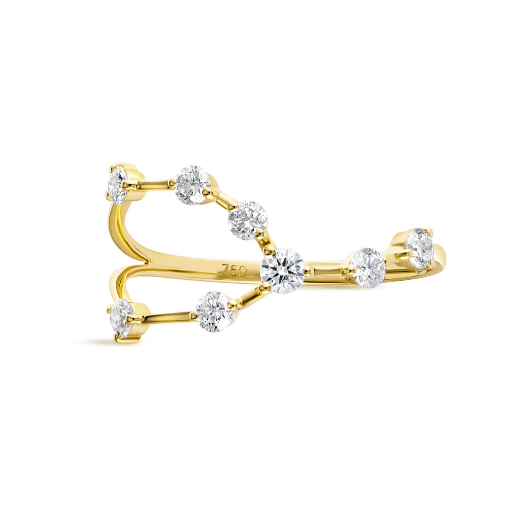 Taurus Constellation Lab-Grown Diamond Ring Yellow Gold