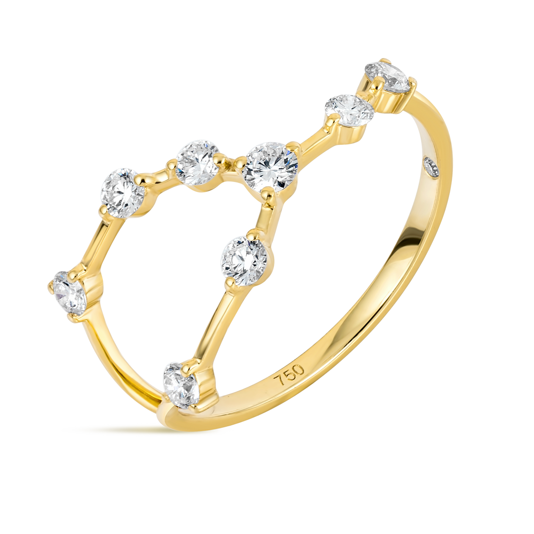 Taurus Constellation Lab-Grown Diamond Ring Yellow Gold