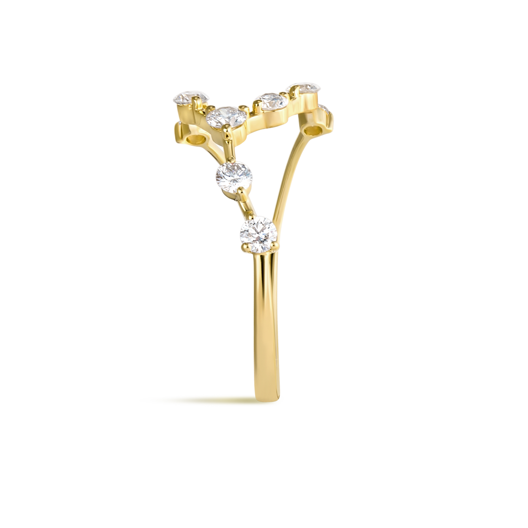 Taurus Constellation Lab-Grown Diamond Ring Yellow Gold