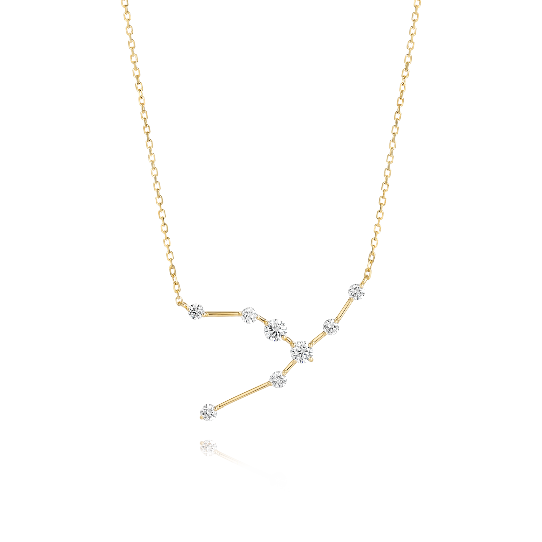 Taurus Constellation Lab-Grown Diamond Pendant Yellow Gold
