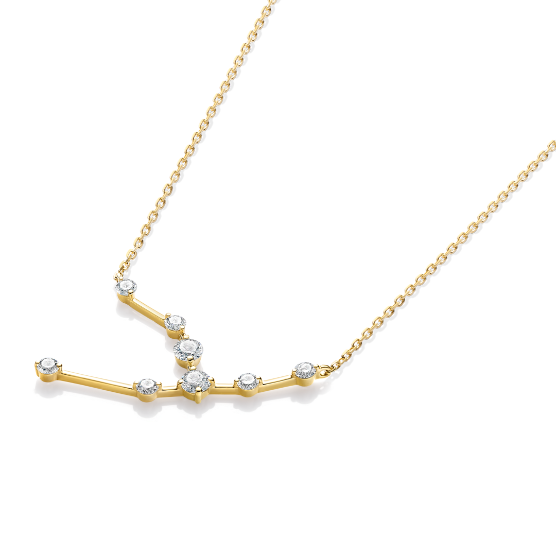 Taurus Constellation Lab-Grown Diamond Pendant Yellow Gold