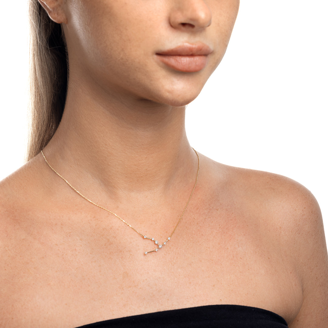 Taurus Constellation Lab-Grown Diamond Pendant Yellow Gold