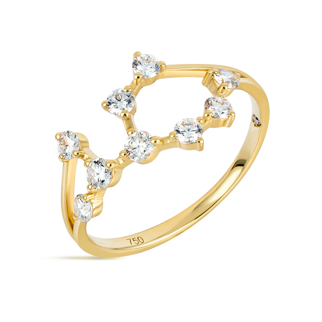 Virgo Constellation Lab-Grown Diamond Ring Yellow Gold
