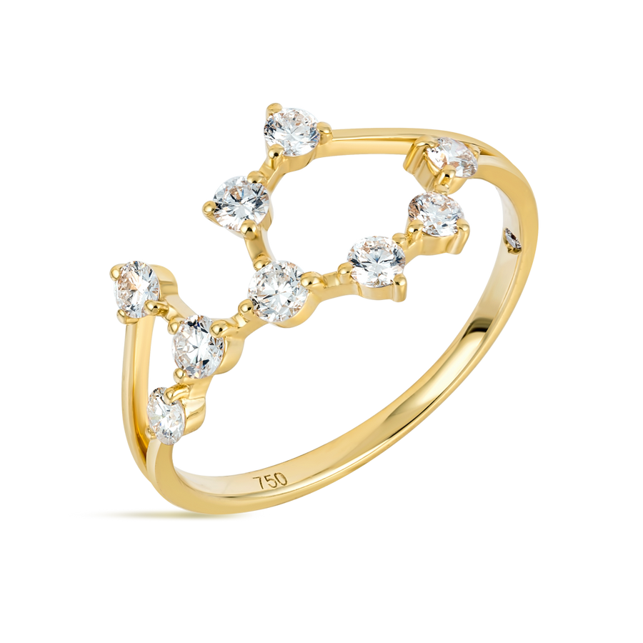 Virgo Constellation Lab-Grown Diamond Ring Yellow Gold