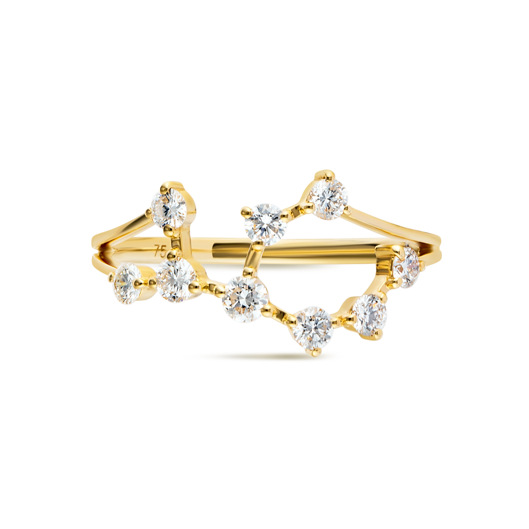 Virgo Constellation Lab-Grown Diamond Ring Yellow Gold