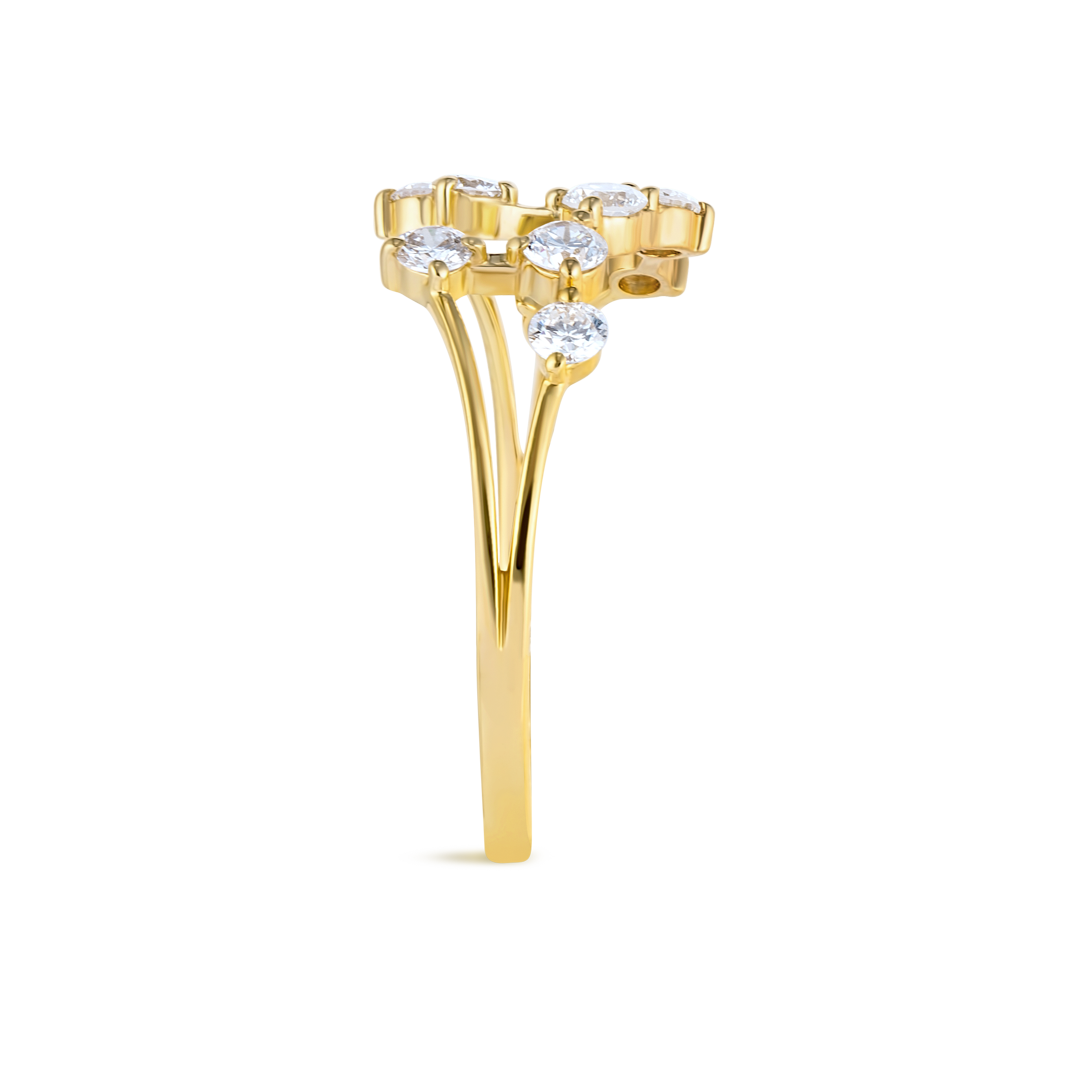 Virgo Constellation Lab-Grown Diamond Ring Yellow Gold