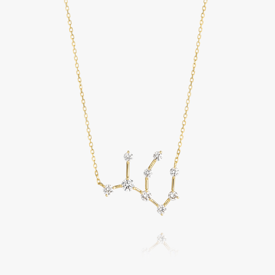 Virgo Constellation Lab-Grown Diamond Pendant Yellow Gold