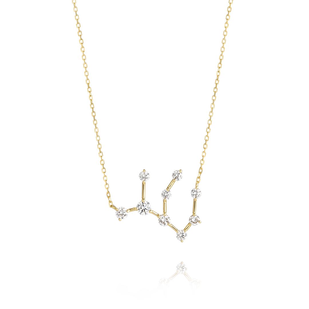 Virgo Constellation Lab-Grown Diamond Pendant Yellow Gold